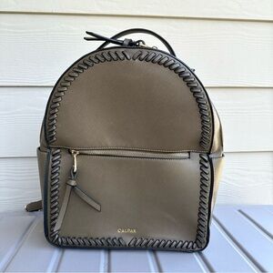 CALPAK Kaya Round Travel Backpack Army Green Color Braided Details Zipper Close